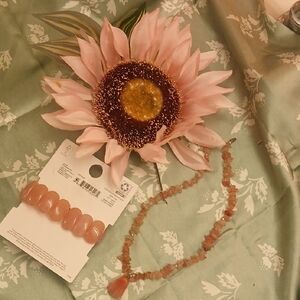 Elegant Pink Beaded Necklace and Bracelet Set